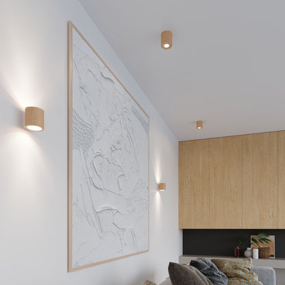ORBIS wandlamp beton naturel hout