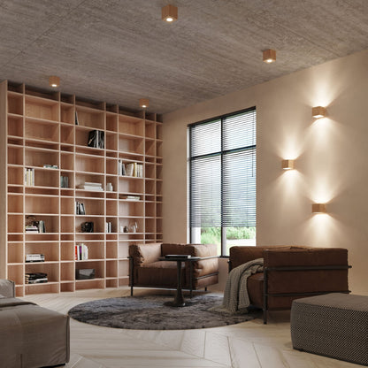 QUAD wandlamp beton naturel hout