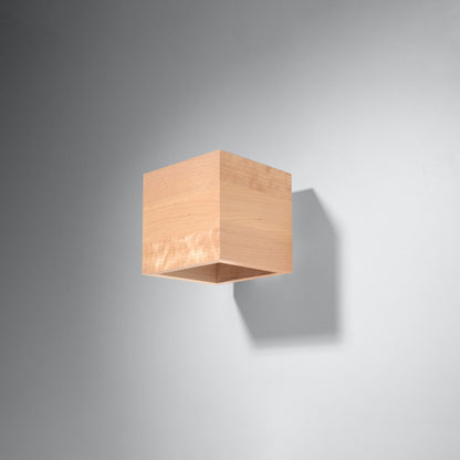 QUAD wandlamp beton naturel hout