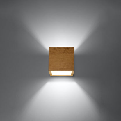 QUAD wandlamp beton naturel hout
