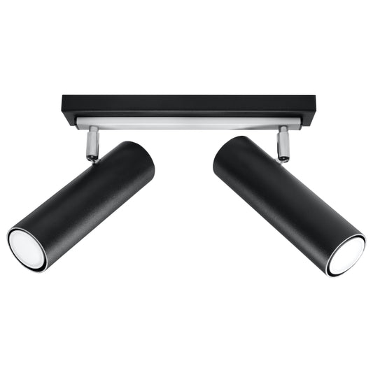 DIREZIONE 2 | ceiling lamp | 2 cylinder spotlights | GU10 black