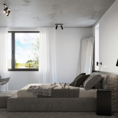 DIREZIONE 2 | plafondlamp | 2 spots cilinder | GU10 zwart