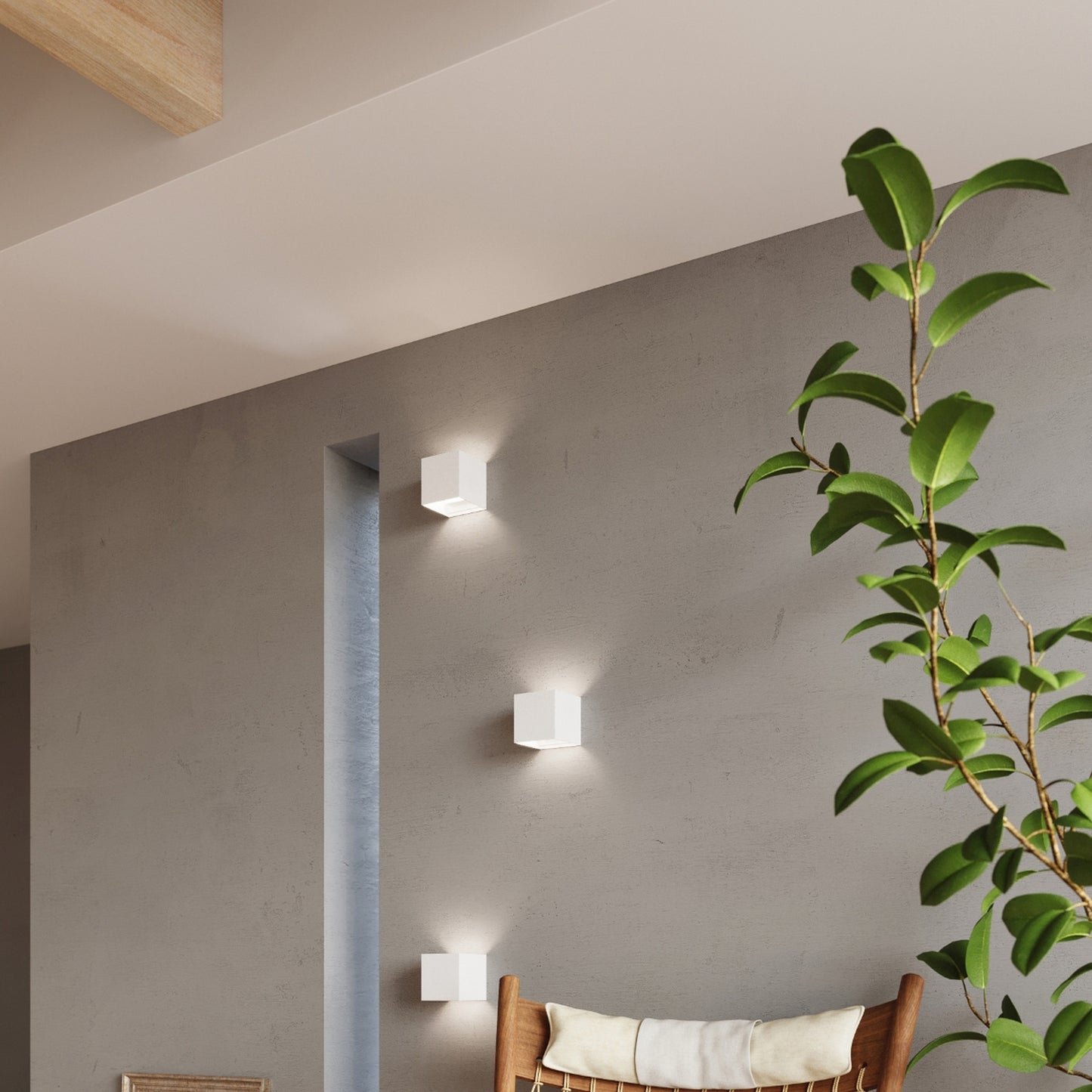 LUCA vierkante wandlamp wit led ip54