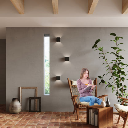 LUCA vierkante wandlamp zwart led ip54