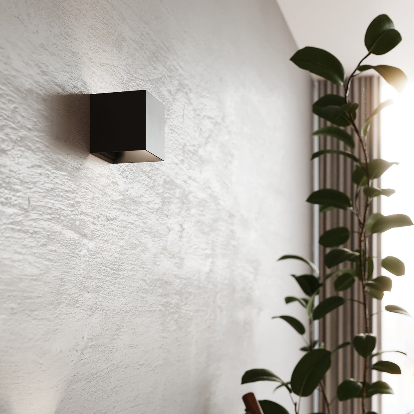 LUCA vierkante wandlamp zwart led ip54
