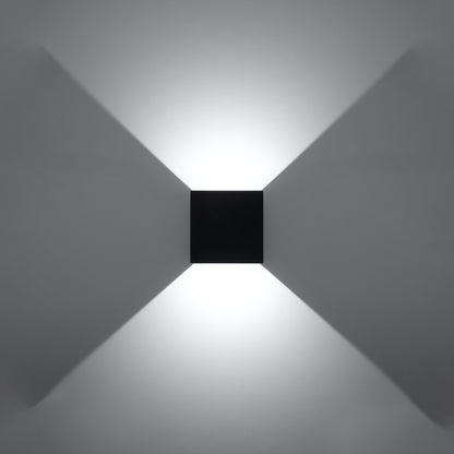 LUCA vierkante wandlamp zwart led ip54