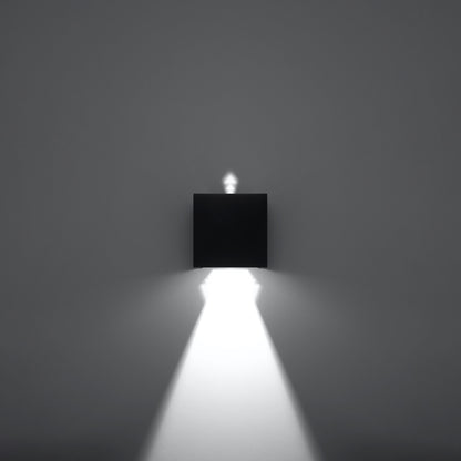 LUCA vierkante wandlamp zwart led ip54