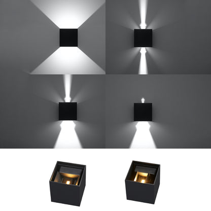LUCA vierkante wandlamp zwart led ip54