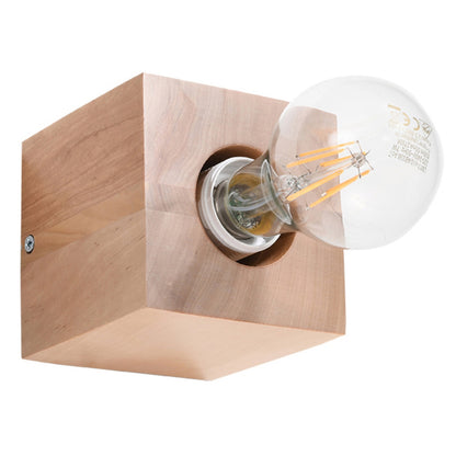ARIZ vierkante wandlamp naturel hout