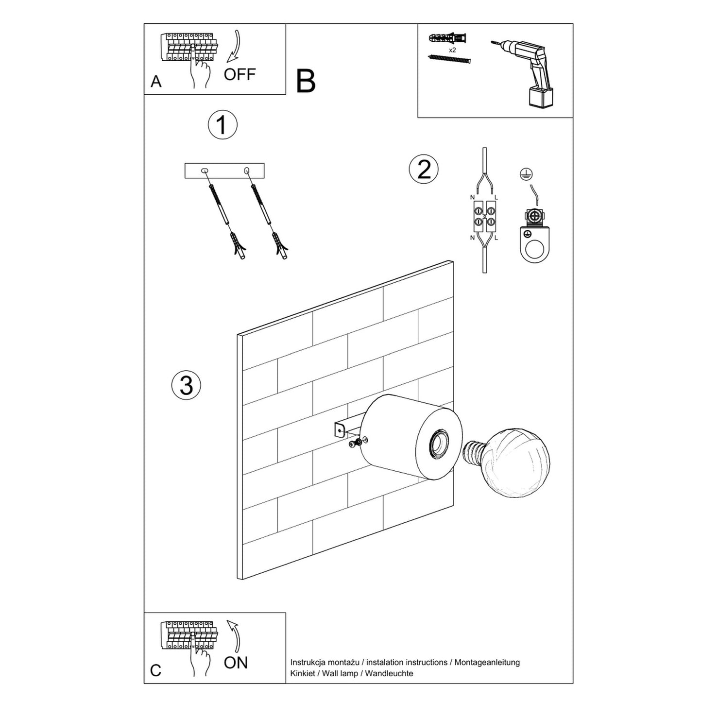 SALGADO cilindrische wandlamp beton