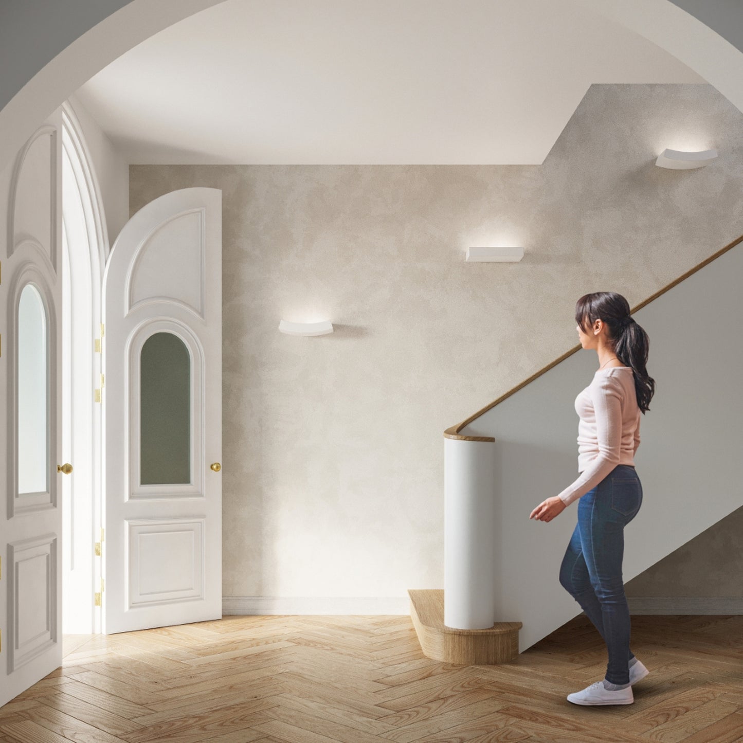HATTOR keramische wandlamp wit