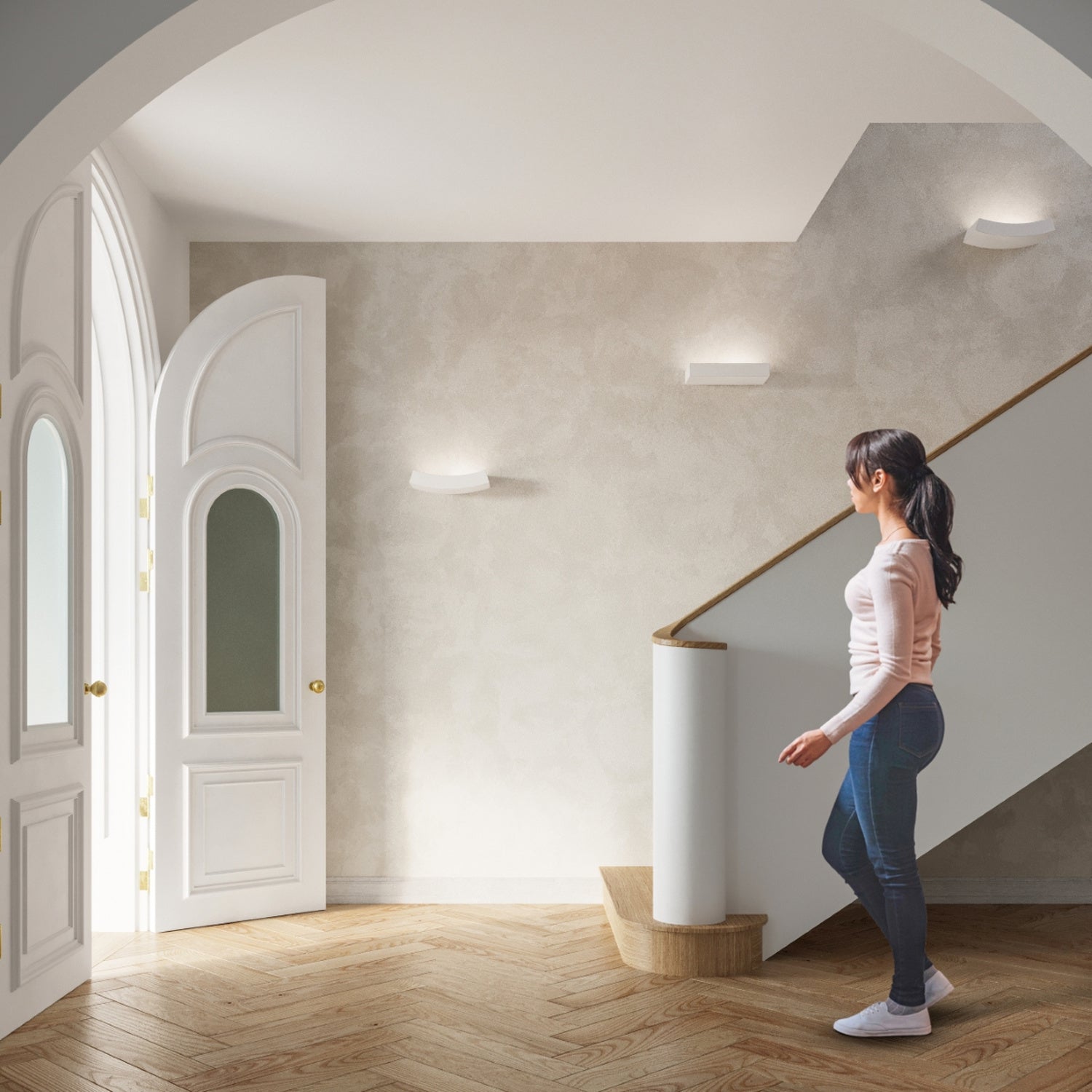 HATTOR keramische wandlamp wit