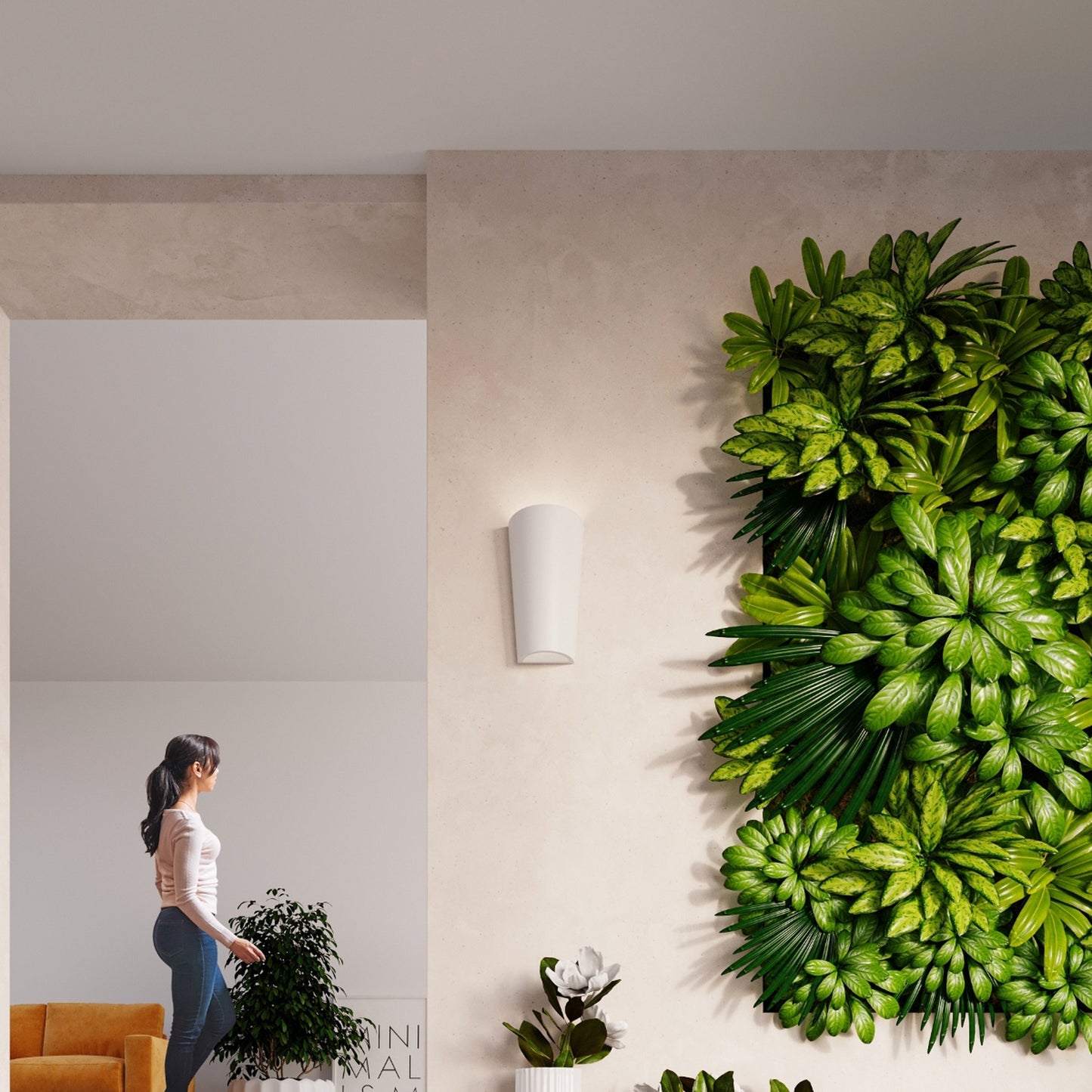 LANA keramische wandlamp wit
