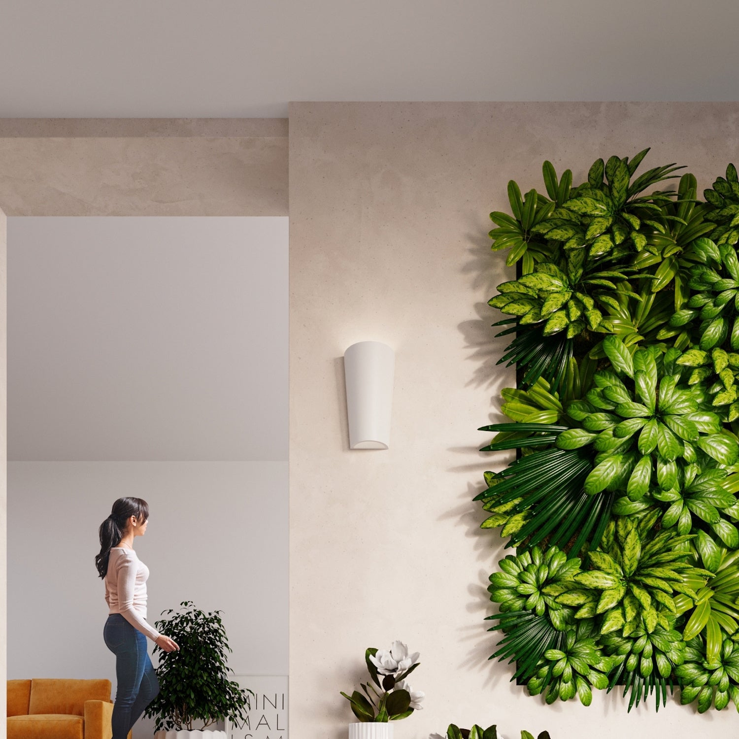 LANA keramische wandlamp wit