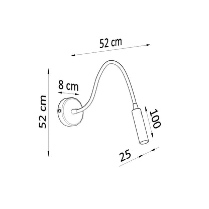 AXIL cilindrische wandlamp zwart