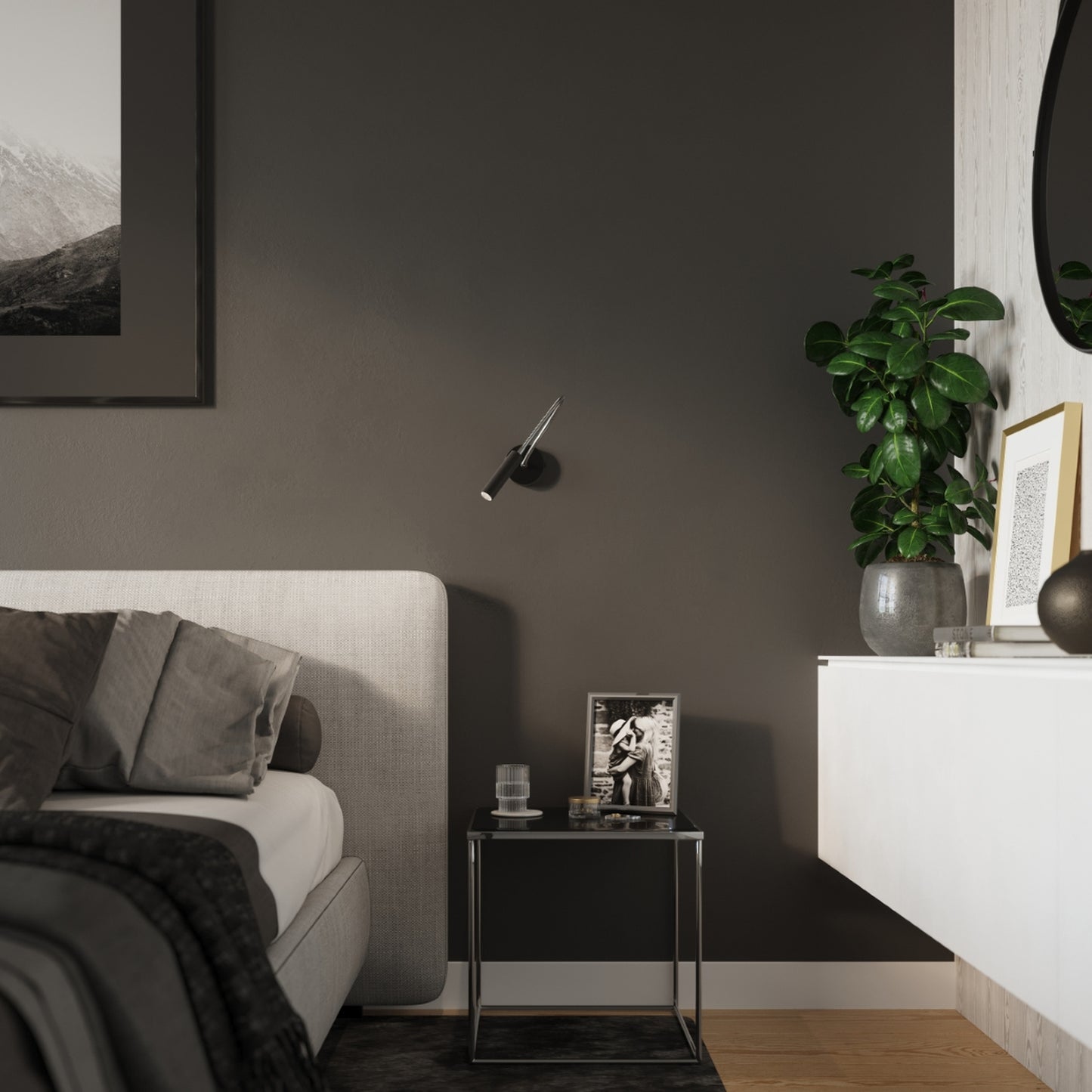 AXIL cilindrische wandlamp zwart
