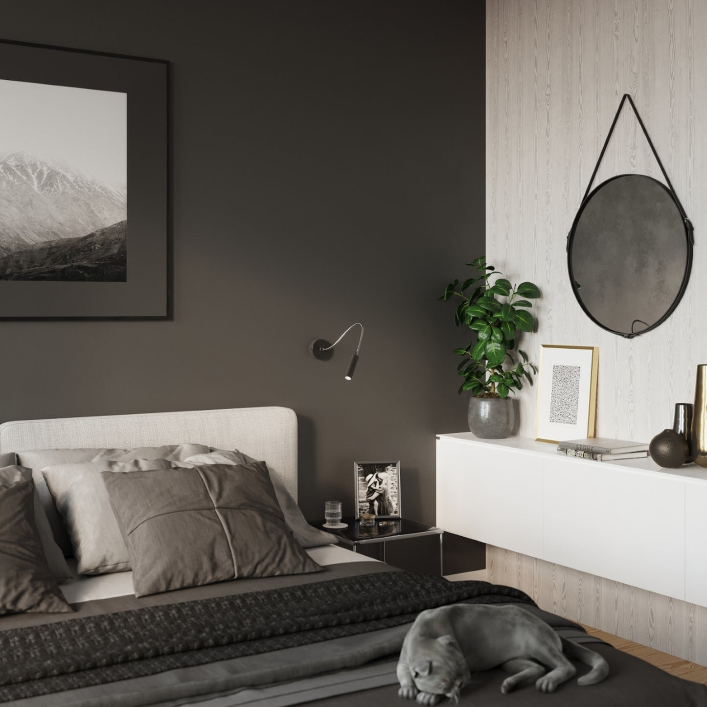 AXIL cilindrische wandlamp zwart