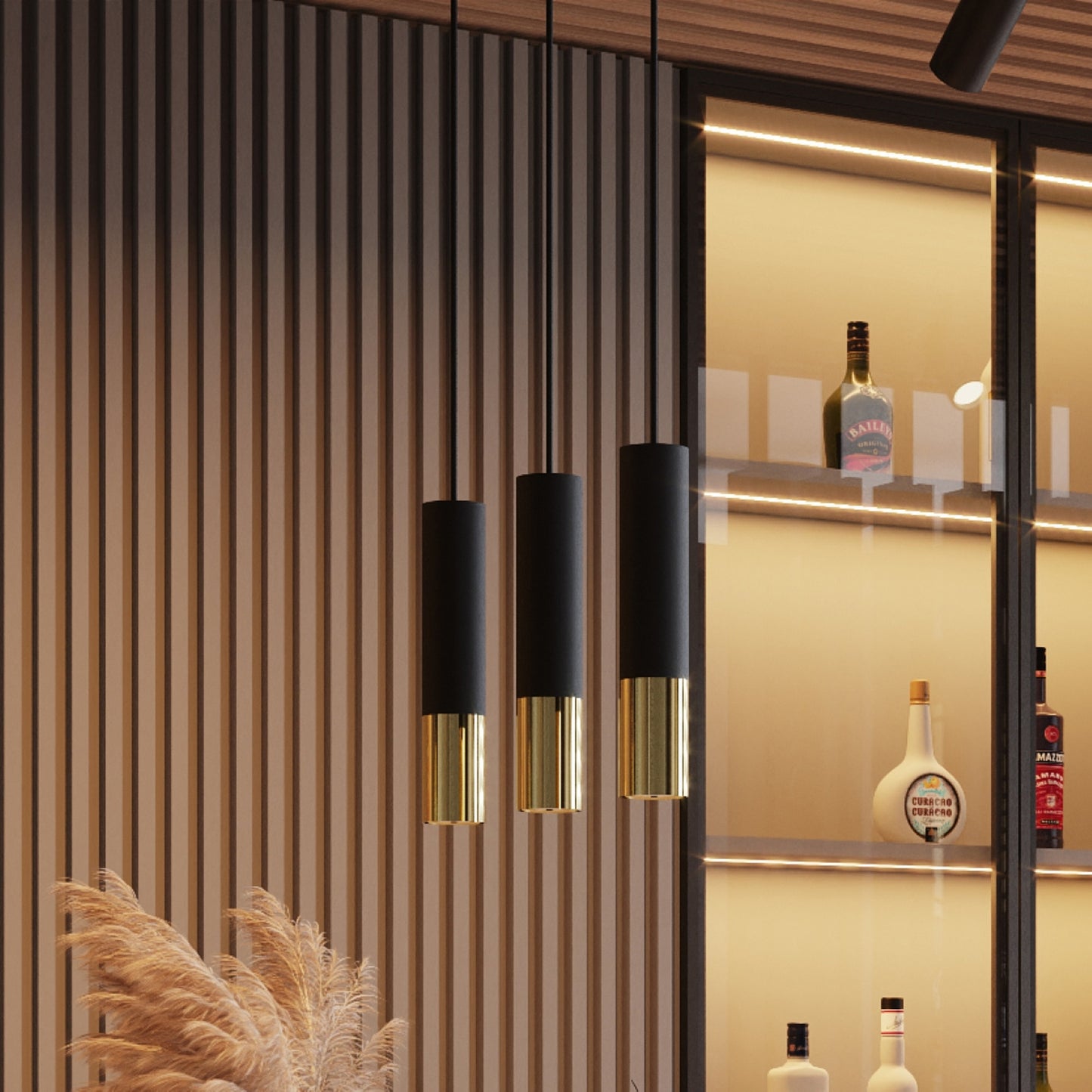 LOOPEZ wandlamp zwart-goud