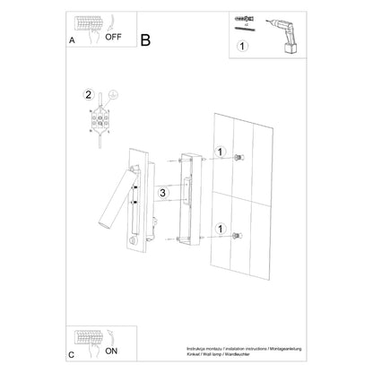 ENIF cilindrische wandlamp zwart