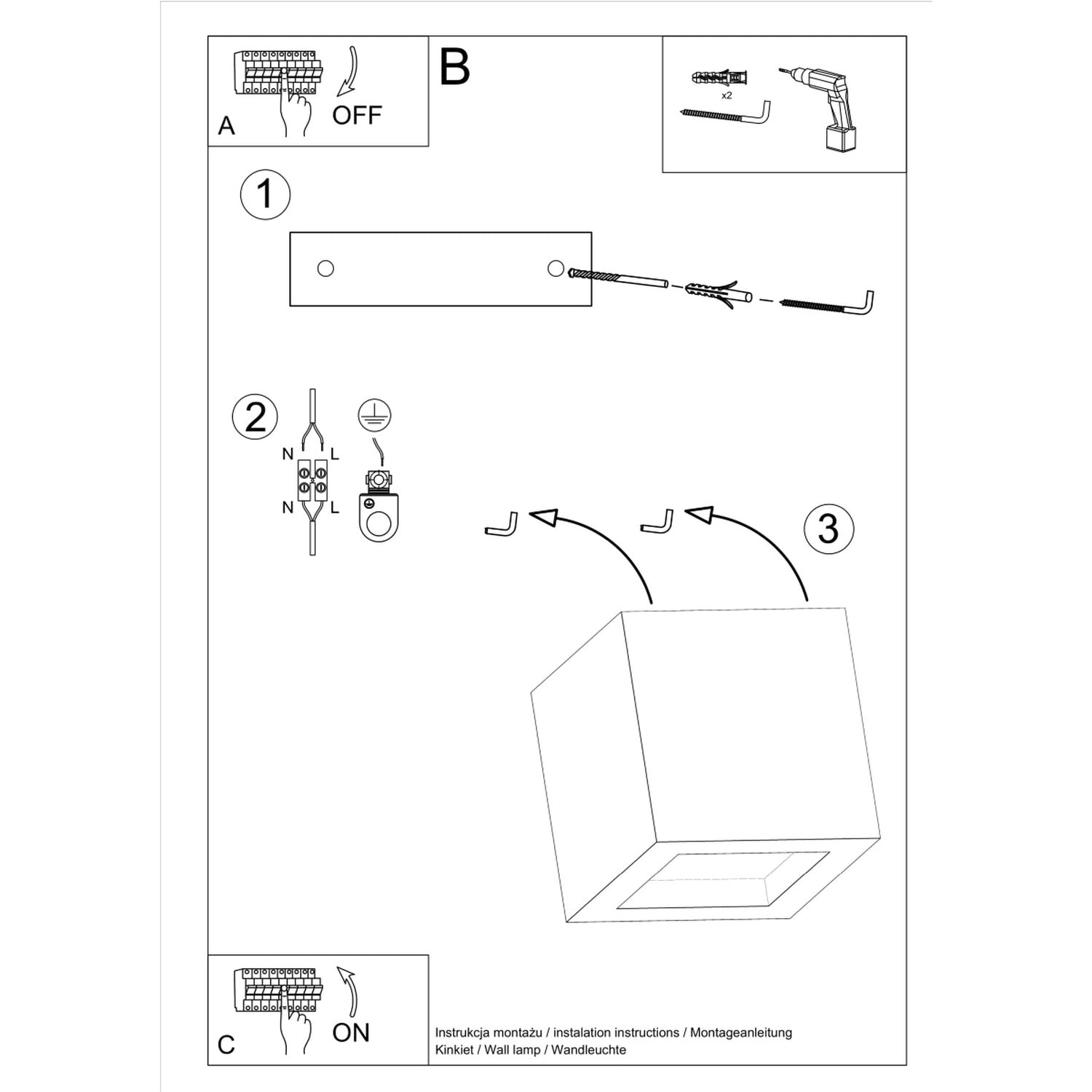 LEO wandlamp beton grijs