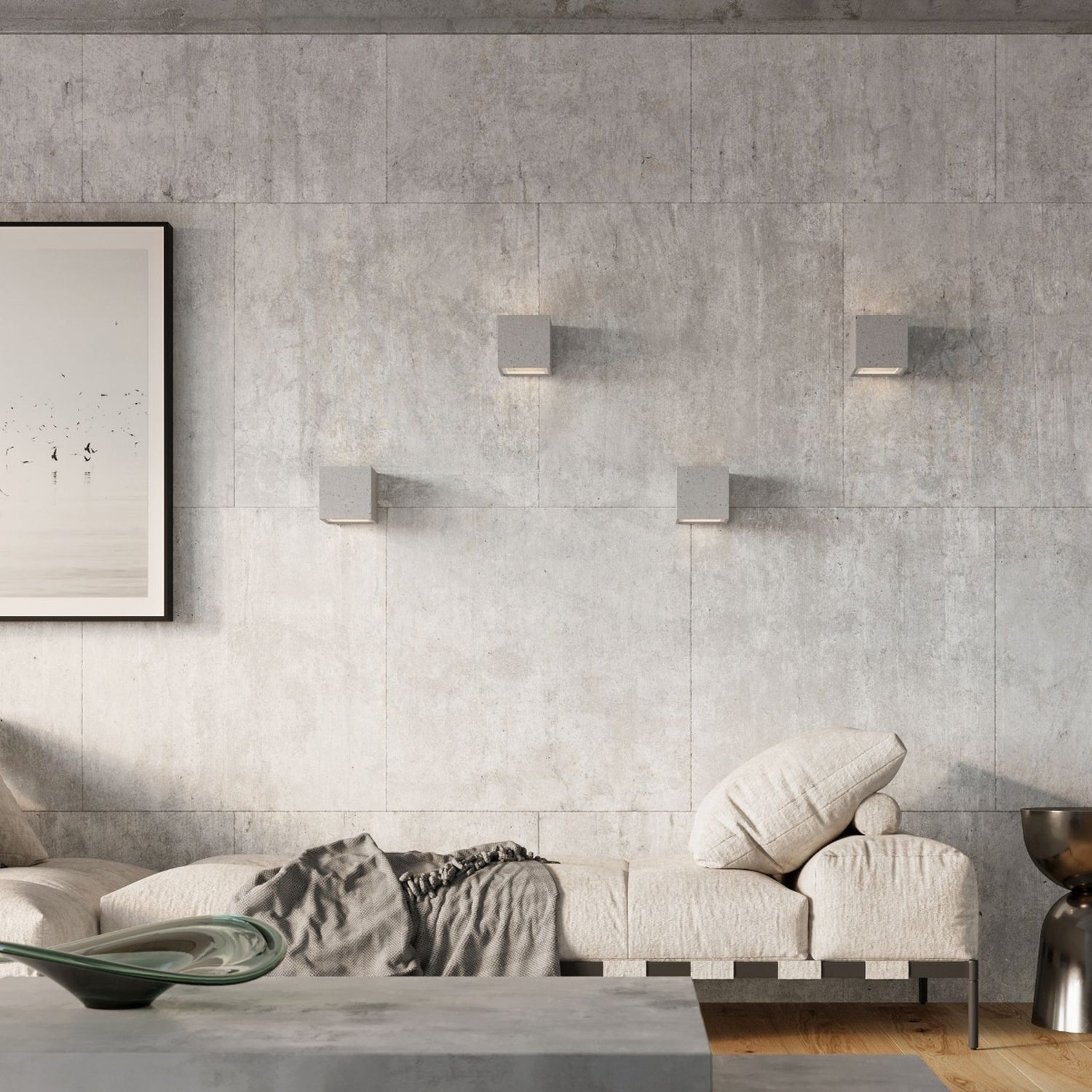 LEO wandlamp beton grijs