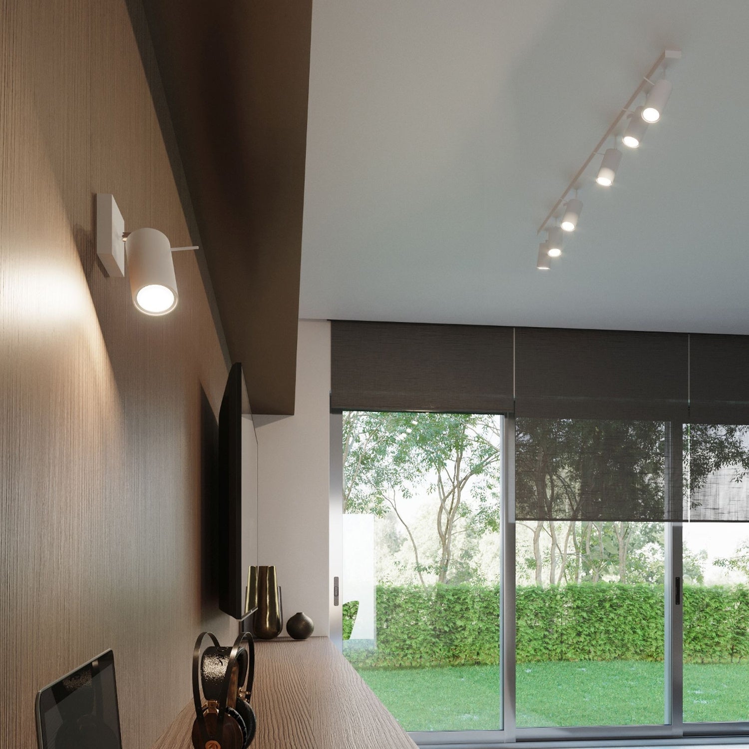 RING met schakelaar wandlamp wit