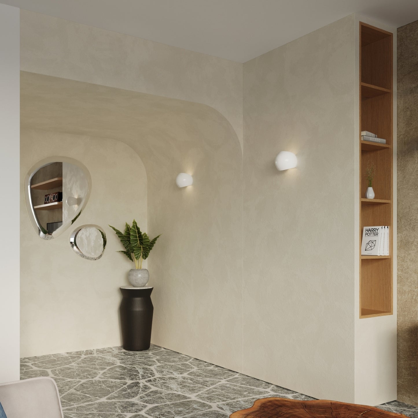GLOBE wit glans keramische wandlamp wit glans