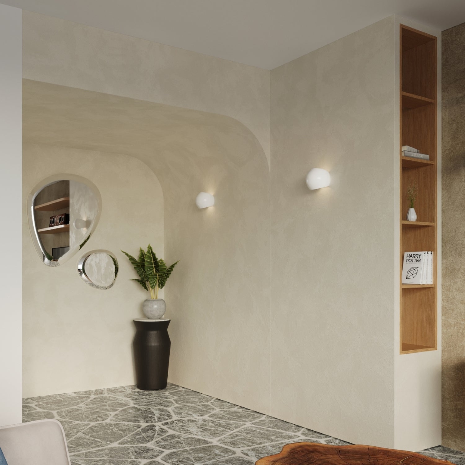 GLOBE wit glans keramische wandlamp wit glans