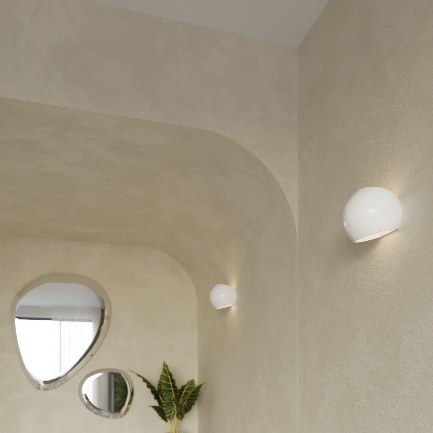 GLOBE wit glans keramische wandlamp wit glans