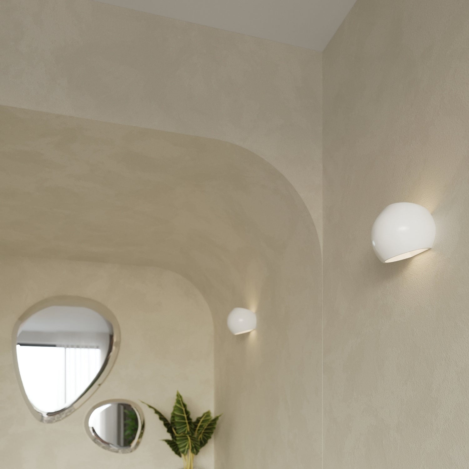 GLOBE wit glans keramische wandlamp wit glans