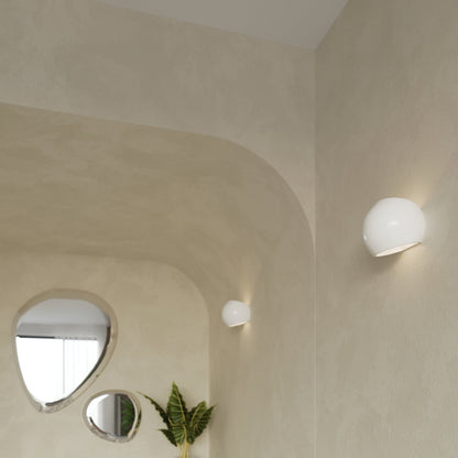 GLOBE wit glans keramische wandlamp wit glans