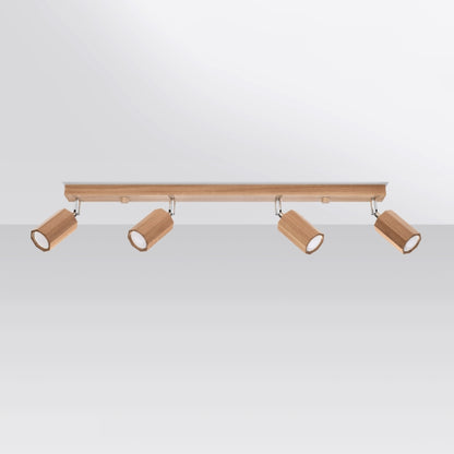 ZEKE 4 | plafondlamp | 4 spots hout | GU10 eiken