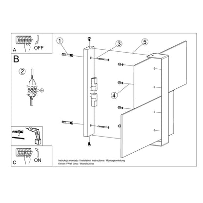 MASSIMO langwerpige wandlamp wit