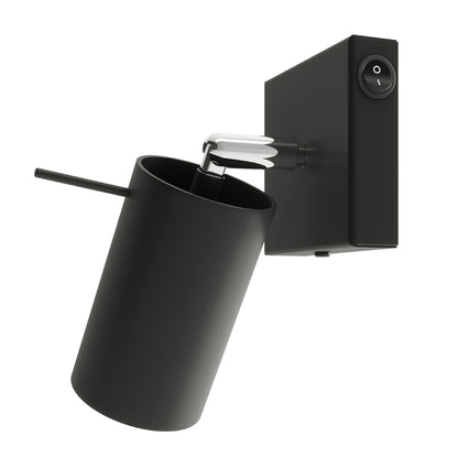 RING met schakelaar wandlamp zwart