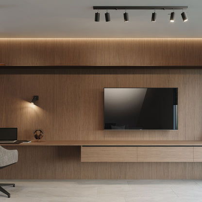 RING met schakelaar wandlamp zwart