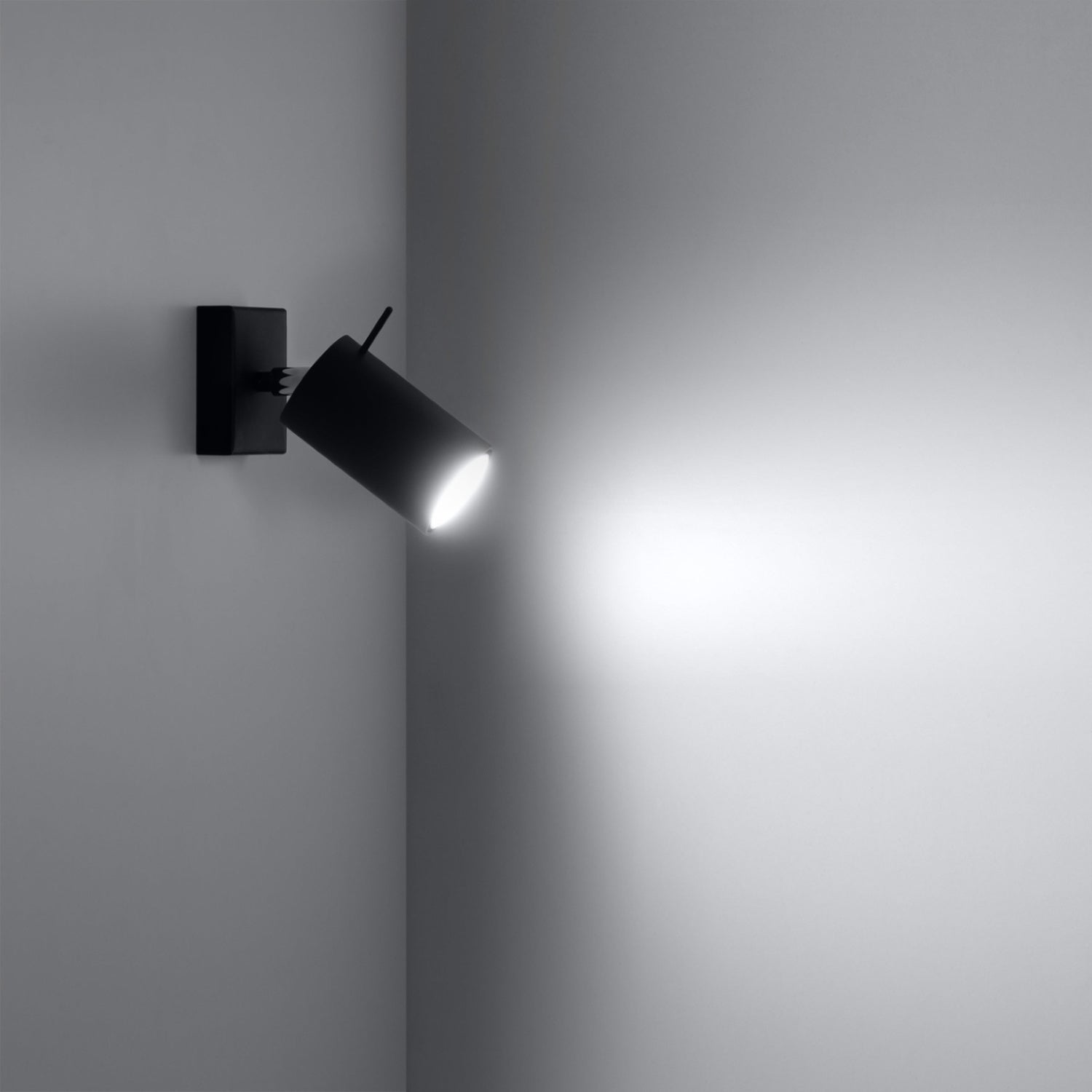 RING met schakelaar wandlamp zwart