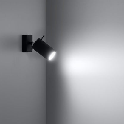 RING met schakelaar wandlamp zwart