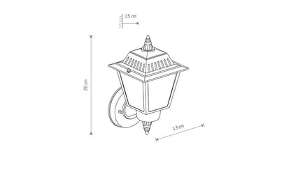 Anaro | E27 buitenwandlamp | IP44 zwart