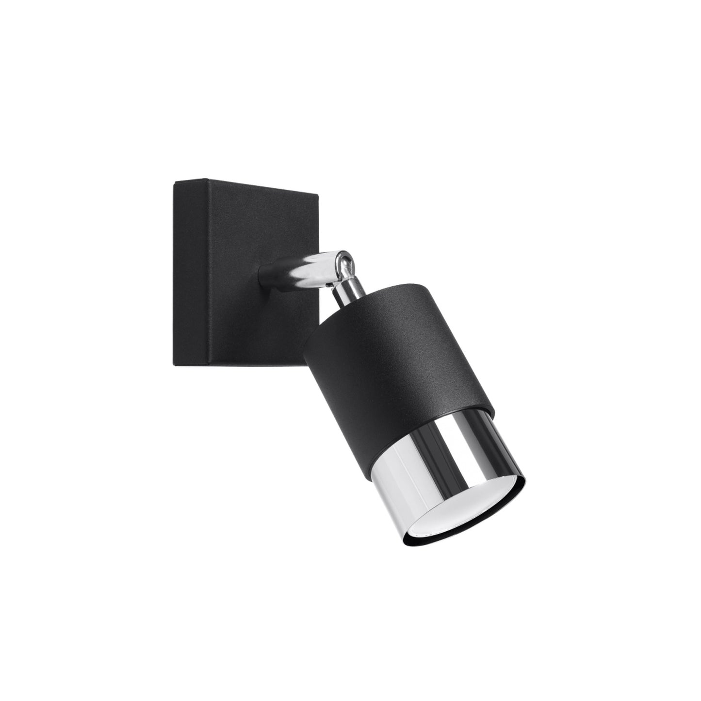 NERO cilindrische wandlamp zwart/chroom