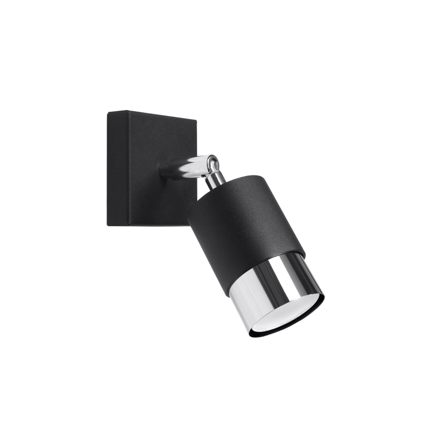 NERO cilindrische wandlamp zwart/chroom