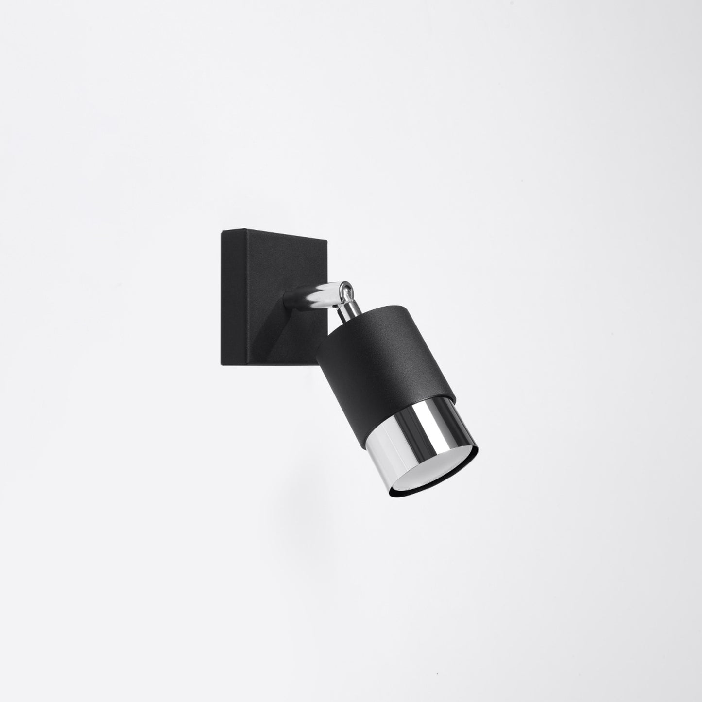 NERO cilindrische wandlamp zwart/chroom