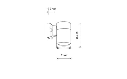 Rockano | E27 buitenwandlamp spot | IP44 grafiet
