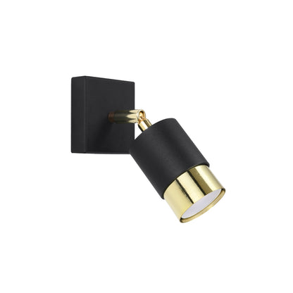 NERO cilindrische wandlamp zwart goud