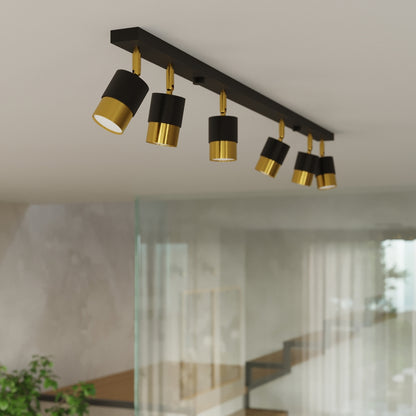NERO cilindrische wandlamp zwart goud
