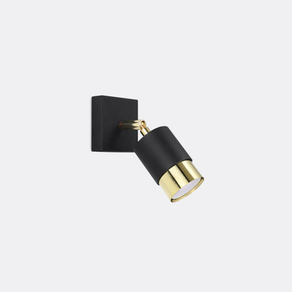 NERO cilindrische wandlamp zwart goud