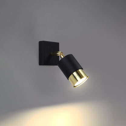NERO cilindrische wandlamp zwart goud