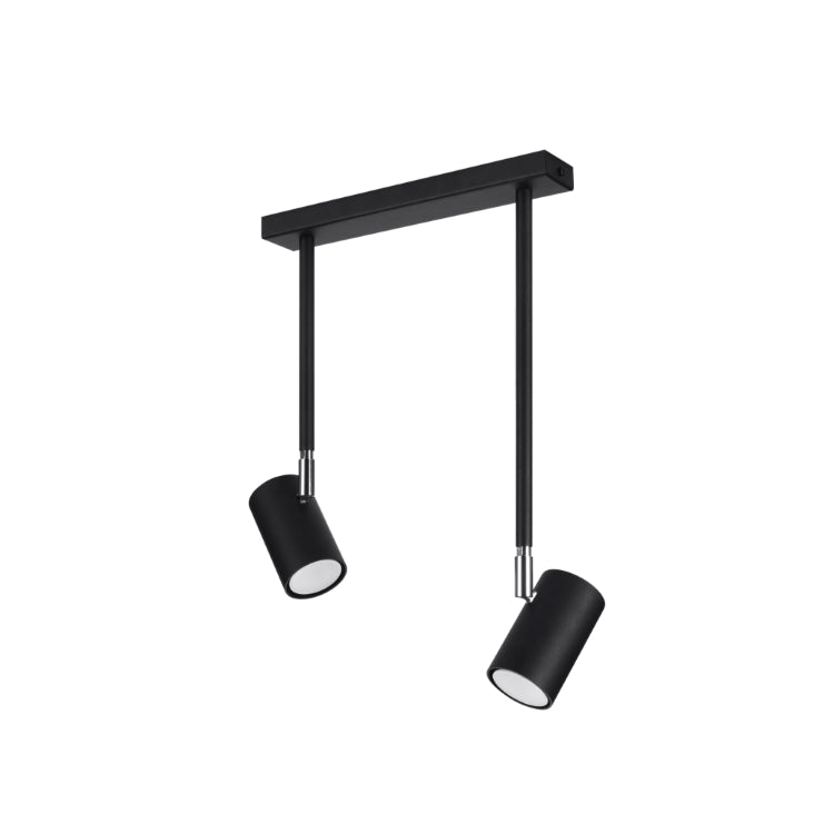 NORANO 2 | plafondlamp | lange armen 2 spots | GU10 zwart