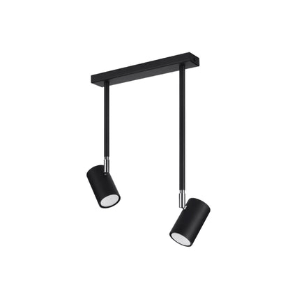 NORANO 2 | plafondlamp | lange armen 2 spots | GU10 zwart