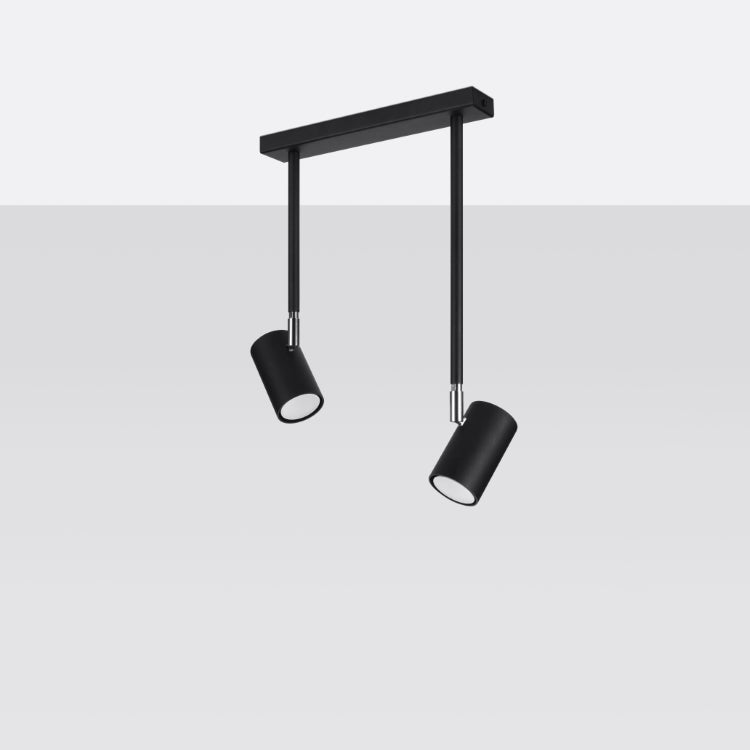 NORANO 2 | plafondlamp | lange armen 2 spots | GU10 zwart