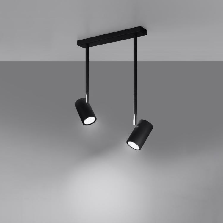 NORANO 2 | plafondlamp | lange armen 2 spots | GU10 zwart